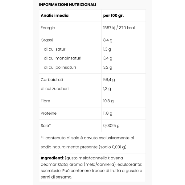 BPR NUTRITION FIOCCHI DI AVENA AROMATIZZATO DA 1000G GUSTO CREMA AL LATTE
