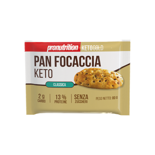 PRONUTRITION PAN FOCACCIA KETO CLASSICA (BOX DA 10 PEZZI DA 80 Gr) 