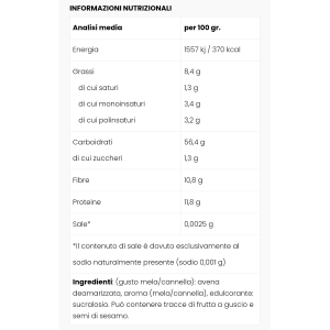 BPR NUTRITION FIOCCHI DI AVENA AROMATIZZATO DA 1000G GUSTO ZABAIONE