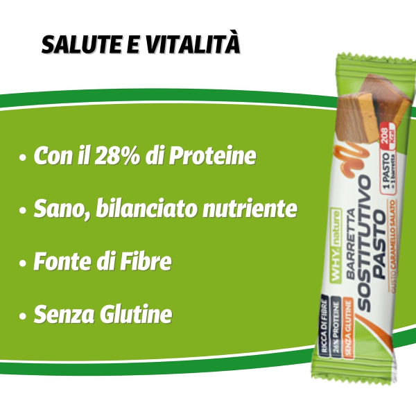 WHYNATURE BARRETTA SOSTITUTIVO PASTO (BOX DA 24x60G) GUSTO CARAMELLO SALATO
