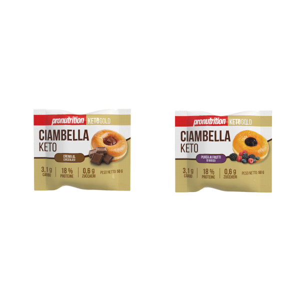 PRONUTRITION CIAMBELLA KETO (BOX DA 10 PEZZI DA 50 Gr) GUSTI ASSORTITI
