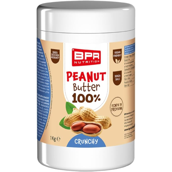 BPR NUTRITION PEANUT BUTTER 100% CRUNCHY MAXI FORMATO DA 1KG