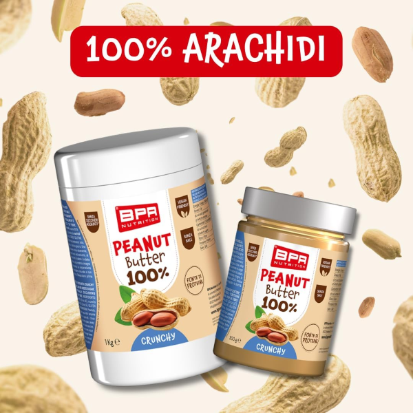 BPR NUTRITION PEANUT BUTTER 100% CRUNCHY MAXI FORMATO DA 1KG