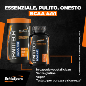 ETHICSPORT RAMTECH BCAA 4:1:1 - AMINOACIDI CON VIT. B1 e B6