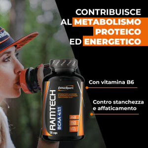 ETHICSPORT RAMTECH BCAA 4:1:1 - AMINOACIDI CON VIT. B1 e B6