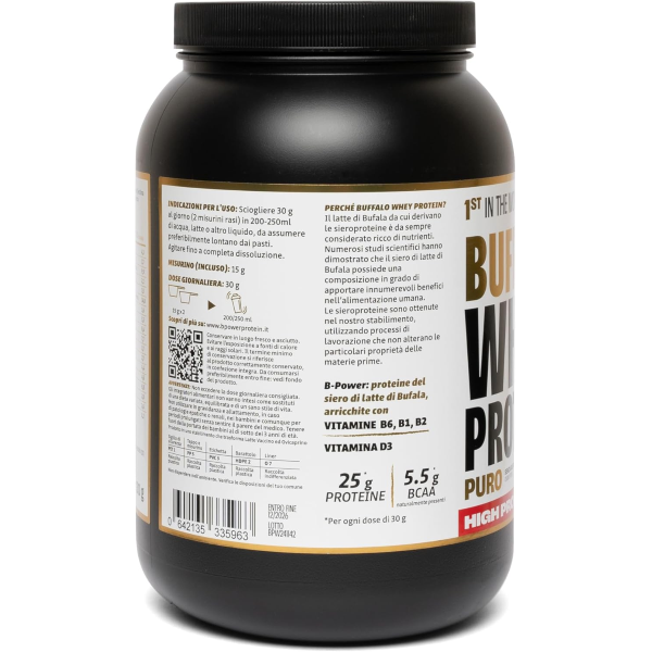B-POWER BUFFALO WHEY PROTEIN HIGH PROTEIN +80 SENZA EDULCORANTI