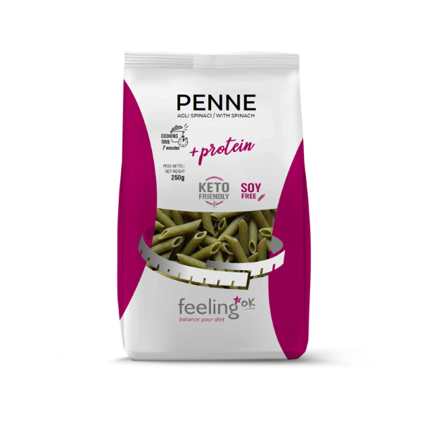 FEELING OK PENNE AGLI SPINACI (BOX DA 5 PEZZI DA 250 Gr)
