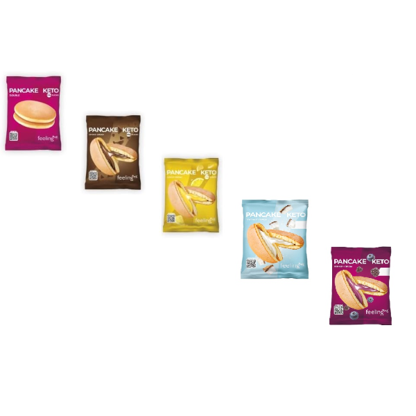 FEELING OK PANCAKE KETO (BOX DA 10 PEZZI DA 50 Gr) GUSTI ASSORTITI