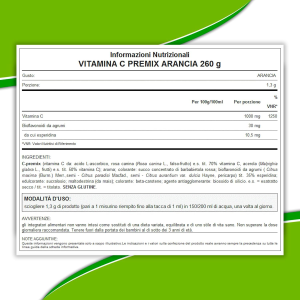 WHYNATURE VITAMINA C PREMIX DA 260 Gr ARANCIA 