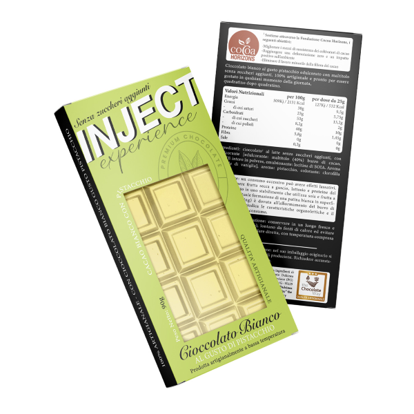 INJECT NUTRITION TAVOLETTA DA 90 Gr CIOCCOLATO BIANCO PISTACCHIO
