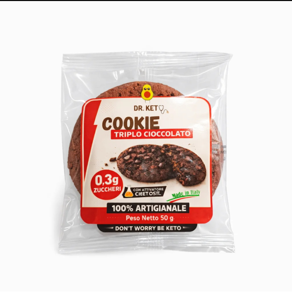 DR.KETO COOKIE TRIPLO CIOCCOLATO (BOX DA 10 PEZZI DA 50 Gr)