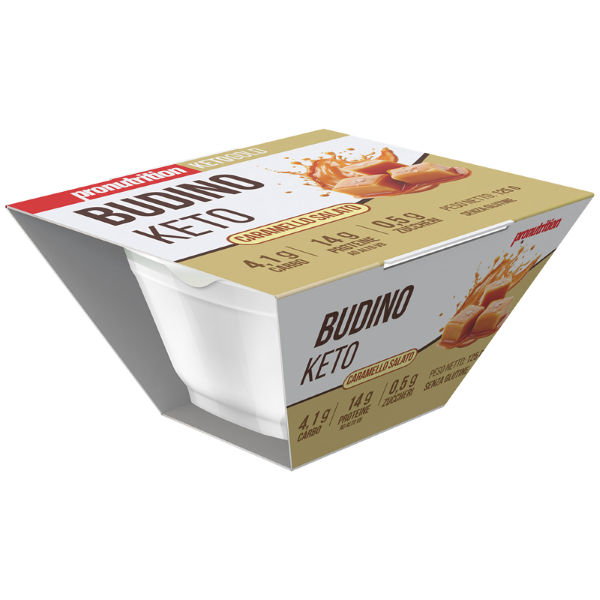 PRONUTRITION BUDINO KETO (BOX DA 10 PEZZI DA 125 Gr) CARAMELLO SALATO