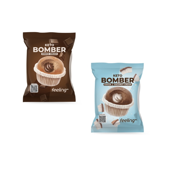 FEELING OK BOMBER KETO (BOX DA 10 PEZZI 50 Gr) GUSTI ASSORTITI