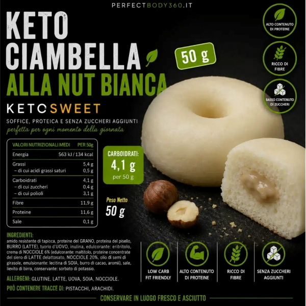 KETOSWEET KETO CIAMBELLA ALLA NUT BIANCA 