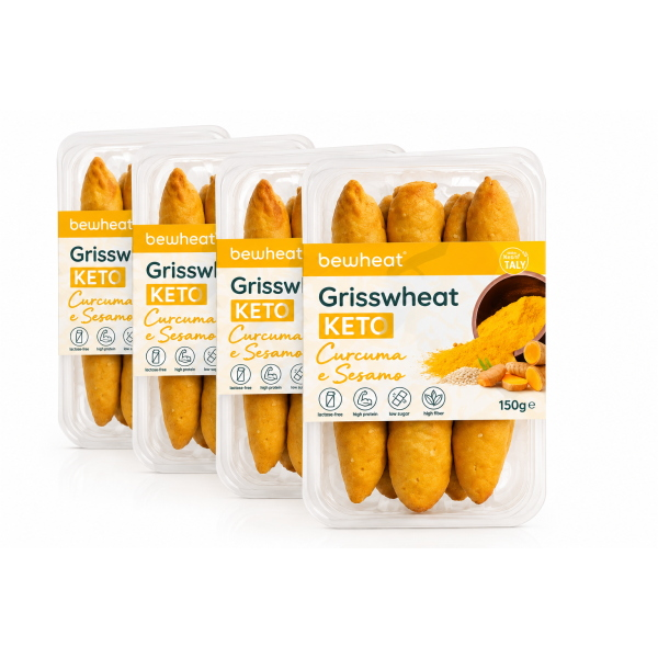 BEWHEAT GRISSWHEAT KETO (BOX DA 4x150 Gr) CUERCUMA e SESAMO