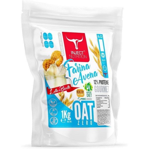 INJECT NUTRITION FARINA DI AVENA ISTANTANEA 1KG LATTE e BISCOTTI