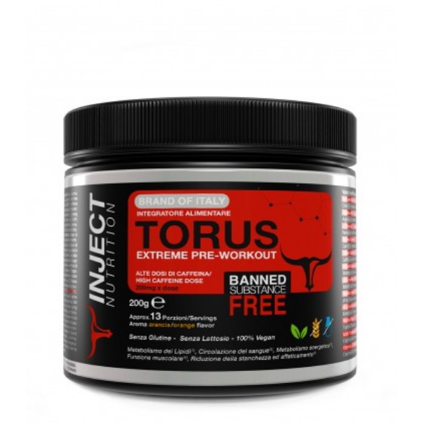 INJECT NUTRITION TORUS EXTREME PRE-WORKOUT 200 Gr ARANCIA 